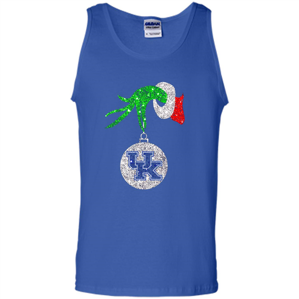 Amazing shirt Kentucky Wildcats Glitter Grinch Monogram Ornament Christmas Gift - Tank Top