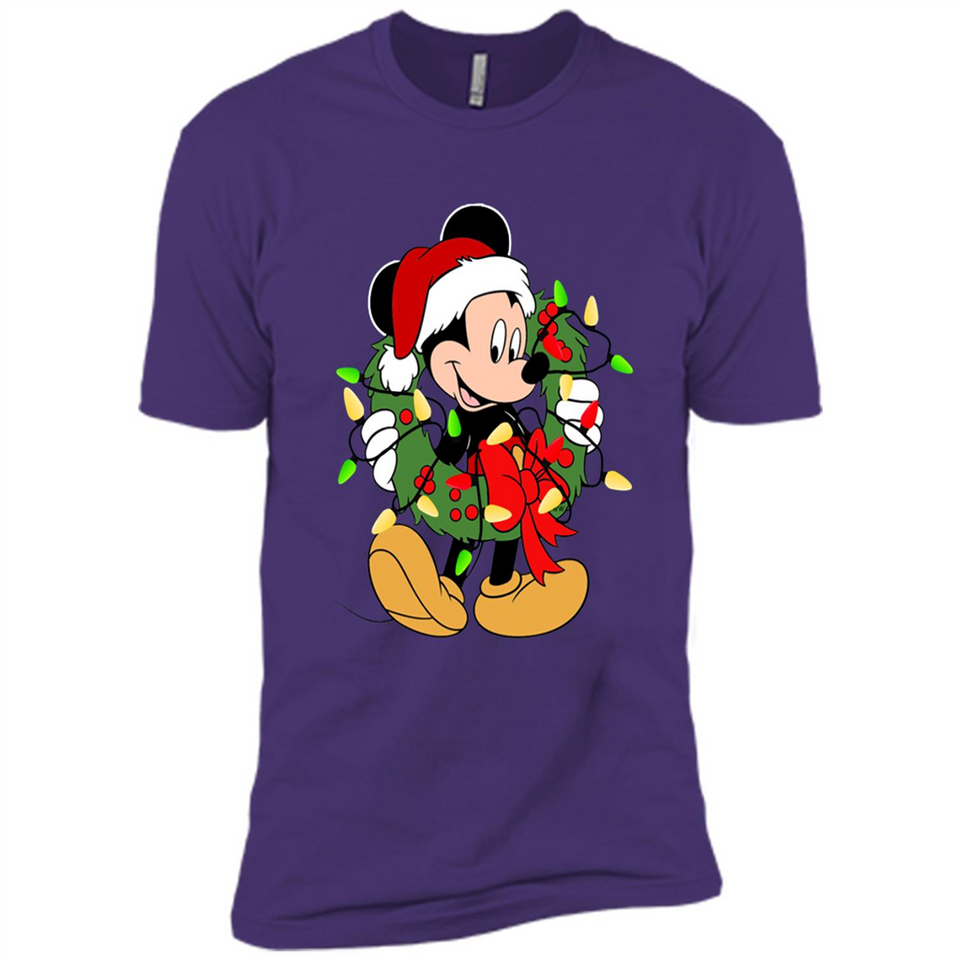 Disney Mickey Mouse Christmas Lights Sweatshirt - Premium Short Sleeve T-Shirt