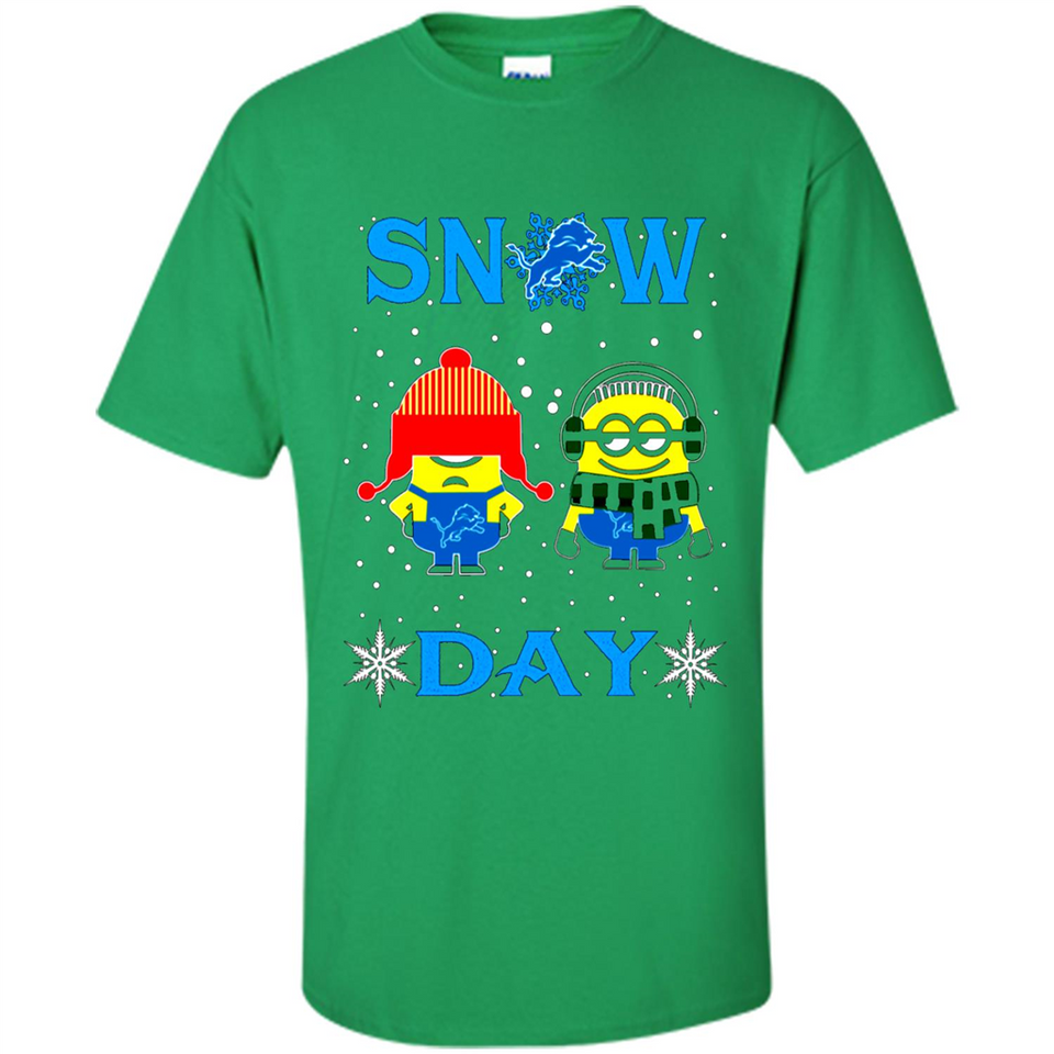 Snow Day Shirt For Detroit Lions Vs Minion Fans pingpong
