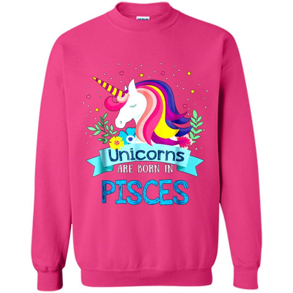 Unicorns are born in Pisces Birthday Rainbow Gift Ladies Custom