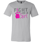 Fight Like A Girl Breast Cancer Awareness - Canvas Unisex T-Shirt
