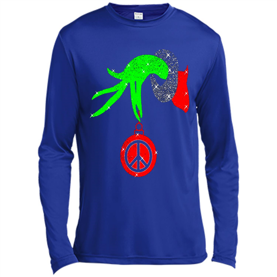 Christmas The Grinch Hand Holding Hippie Ornament - Canvas Long Sleeve T-Shirt
