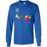 Christmas Unicorn Rudolph and Santa - Long Sleeve T-Shirt