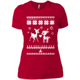 Rudolph and Clarice Ugly Christmas Sweater - Ladies' Boyfriend T-Shirt