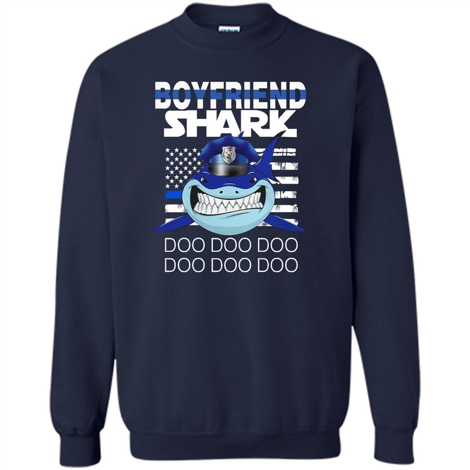 Police boyfriend Shark Blue Line Tee