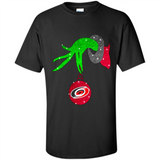 GRINCH HAND HOLDING CAROLINA HURRICANES GLITTER CHRISTMAS PINGPONG