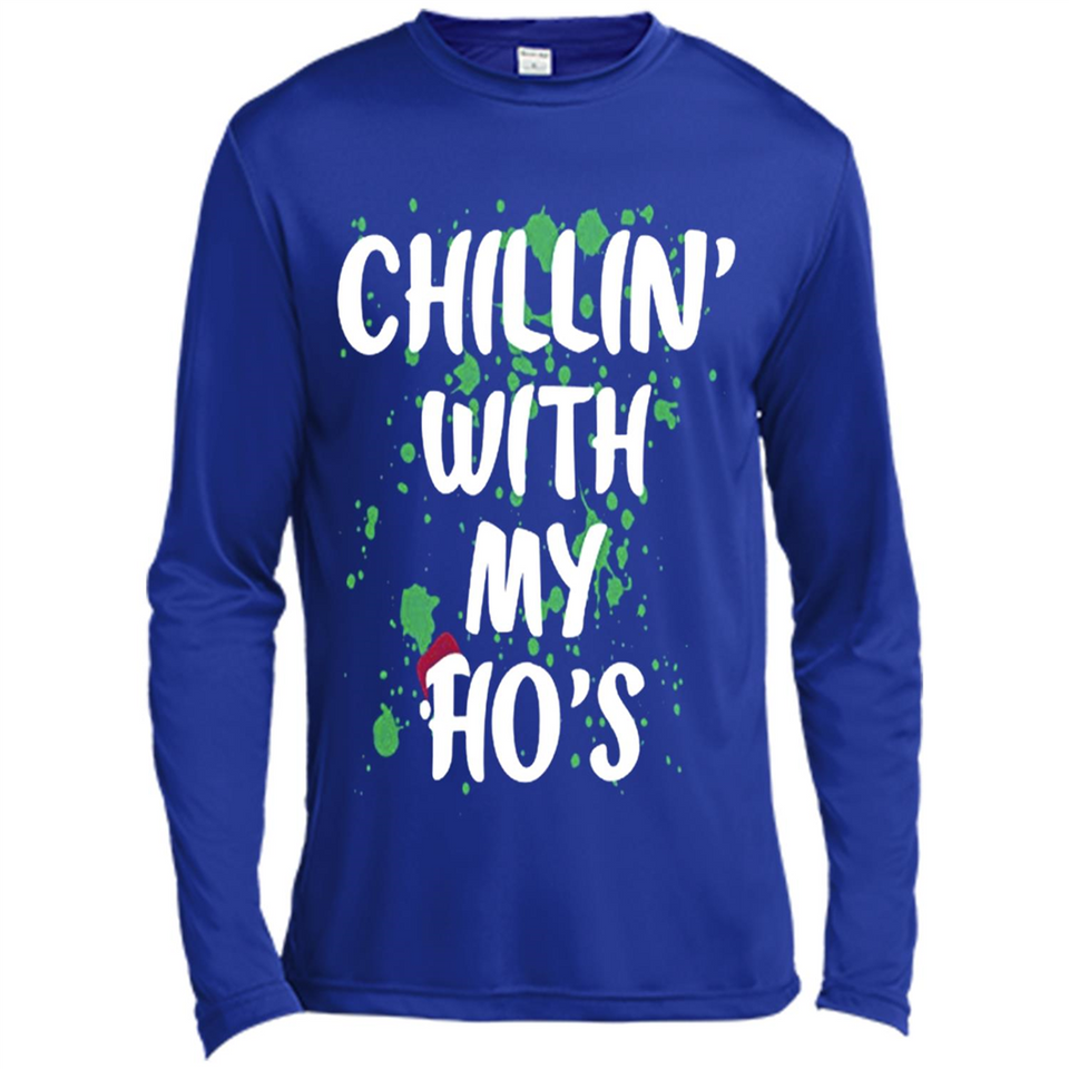 Chillin With My Ho's Funny Christmas - Canvas Long Sleeve T-Shirt