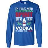 Christmas Gift Shirt Christmas Spirit Vodka Santa - Long Sleeve T-Shirt