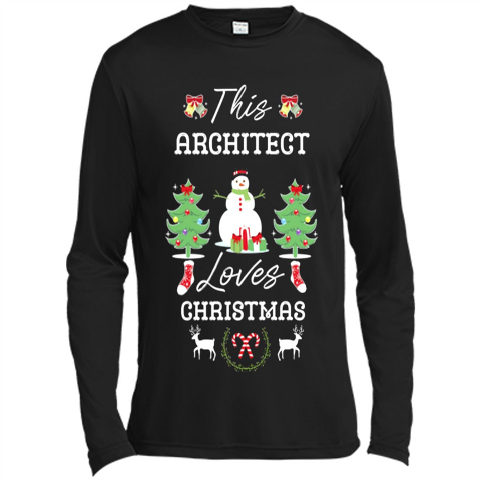 This Architect Loves Christmas Tree Shirt with Snowman