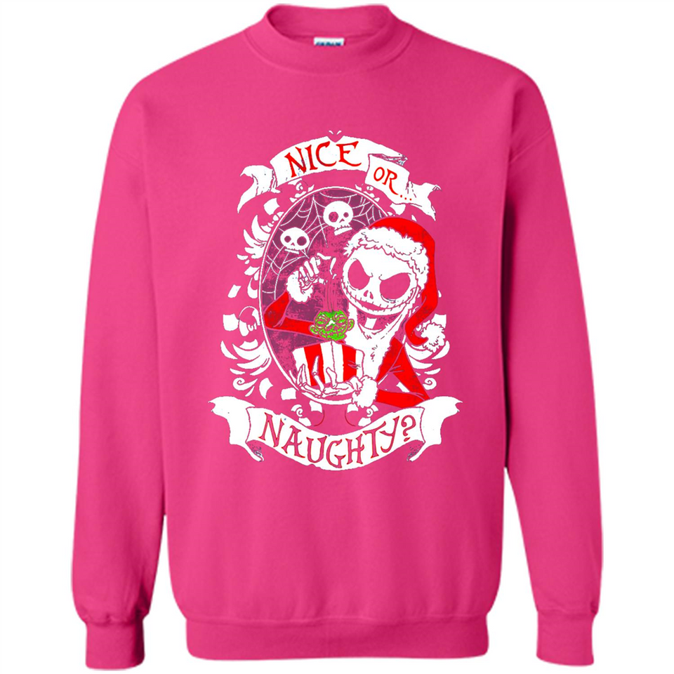 Christmas Shirt, Santa Nice Or Naughty Xmas - Sweatshirt