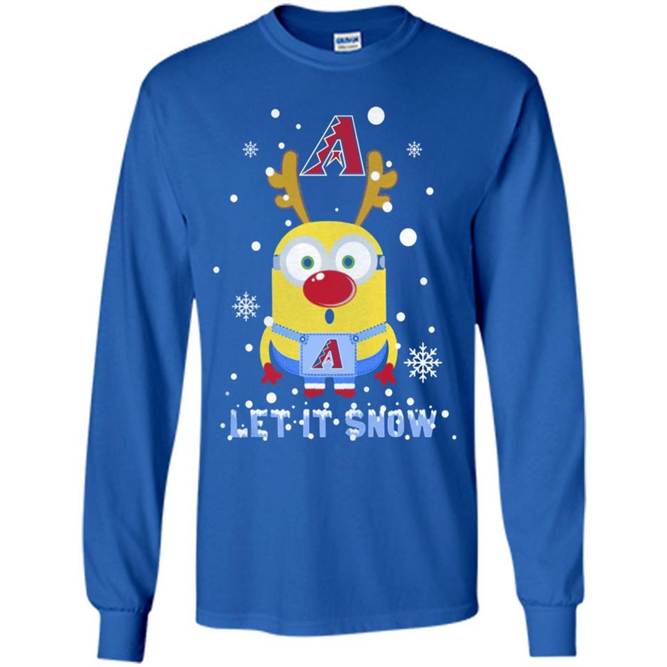 Minion Arizona Diamondbacks Ugly Christmas Sweater Let it Snow - Long Sleeve T-Shirt