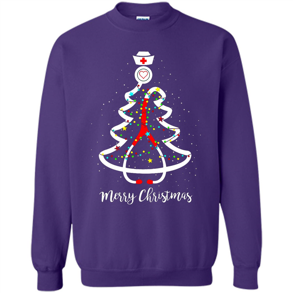 Christmas tree Nurse merry Christmas - Sweatshirt