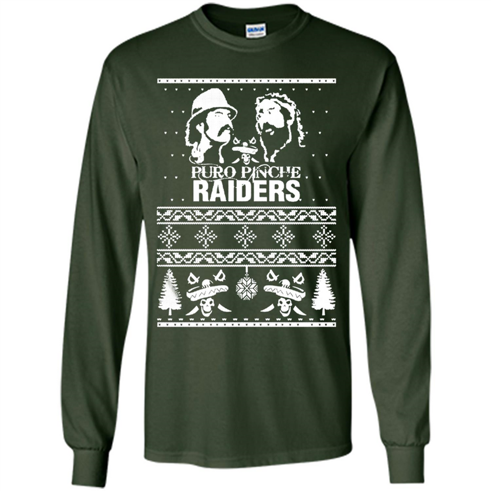 Puro Pinche Raiders Ugly Christmas Sweater - Long Sleeve T-Shirt