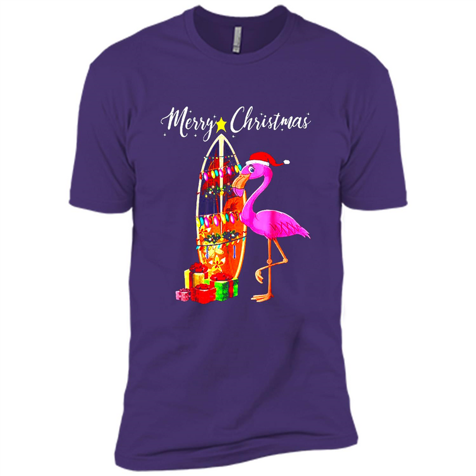 Flamingo Christmas Shirt, Merry Christmas Shirt , Flamingo - Premium Short Sleeve T-Shirt