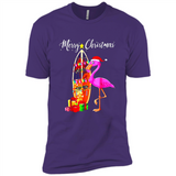Flamingo Christmas Shirt, Merry Christmas Shirt , Flamingo - Premium Short Sleeve T-Shirt
