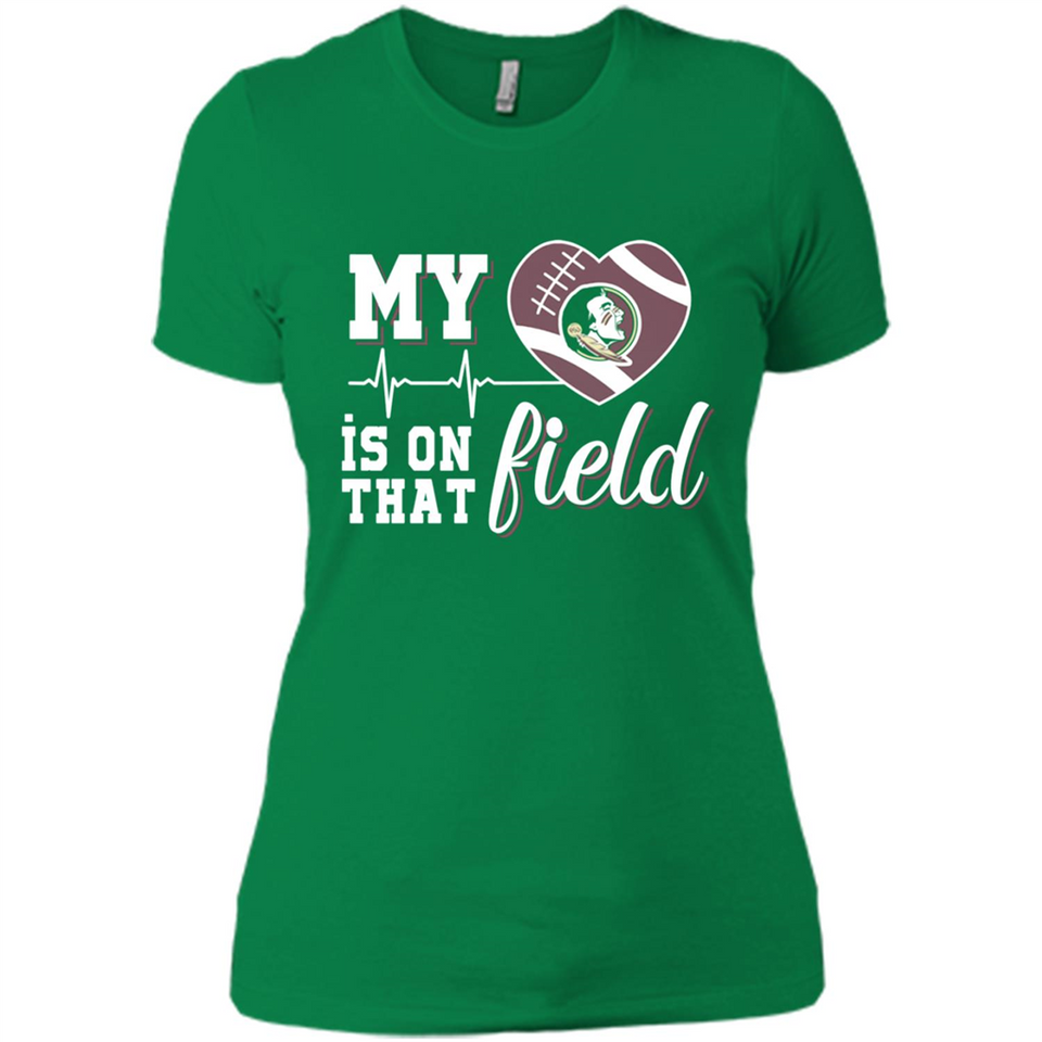 Florida State Seminoles Football My Heart is on that Field - Ladies' Boyfriend T-Shirt