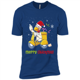 Funny Santa Christmas Chicken Shirt - Merry Chickmas - Premium Short Sleeve T-Shirt