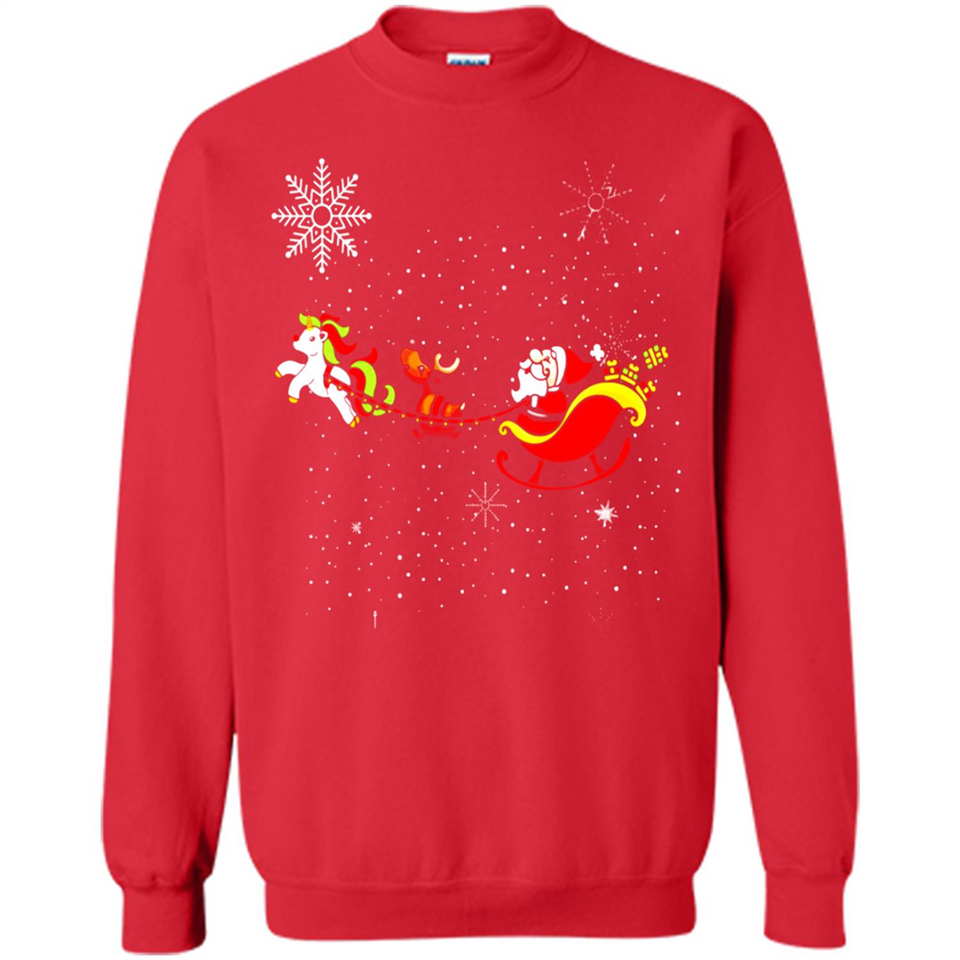 Christmas Unicorn Rudolph and Santa - Sweatshirt