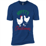 Christmas Chicken Shirt Santa Hens Lover Funny Farmer Gift - Premium Short Sleeve T-Shirt