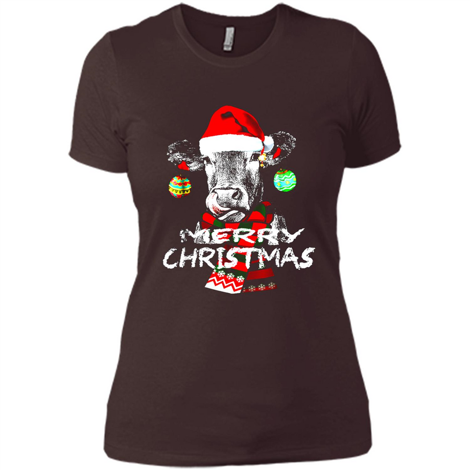 Fabulous Mooey christmas Heifers Cow Christmas lights - Ladies' Boyfriend T-Shirt