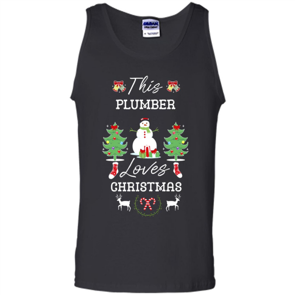This Plumber Loves Christmas Tree Shirt with Snowman