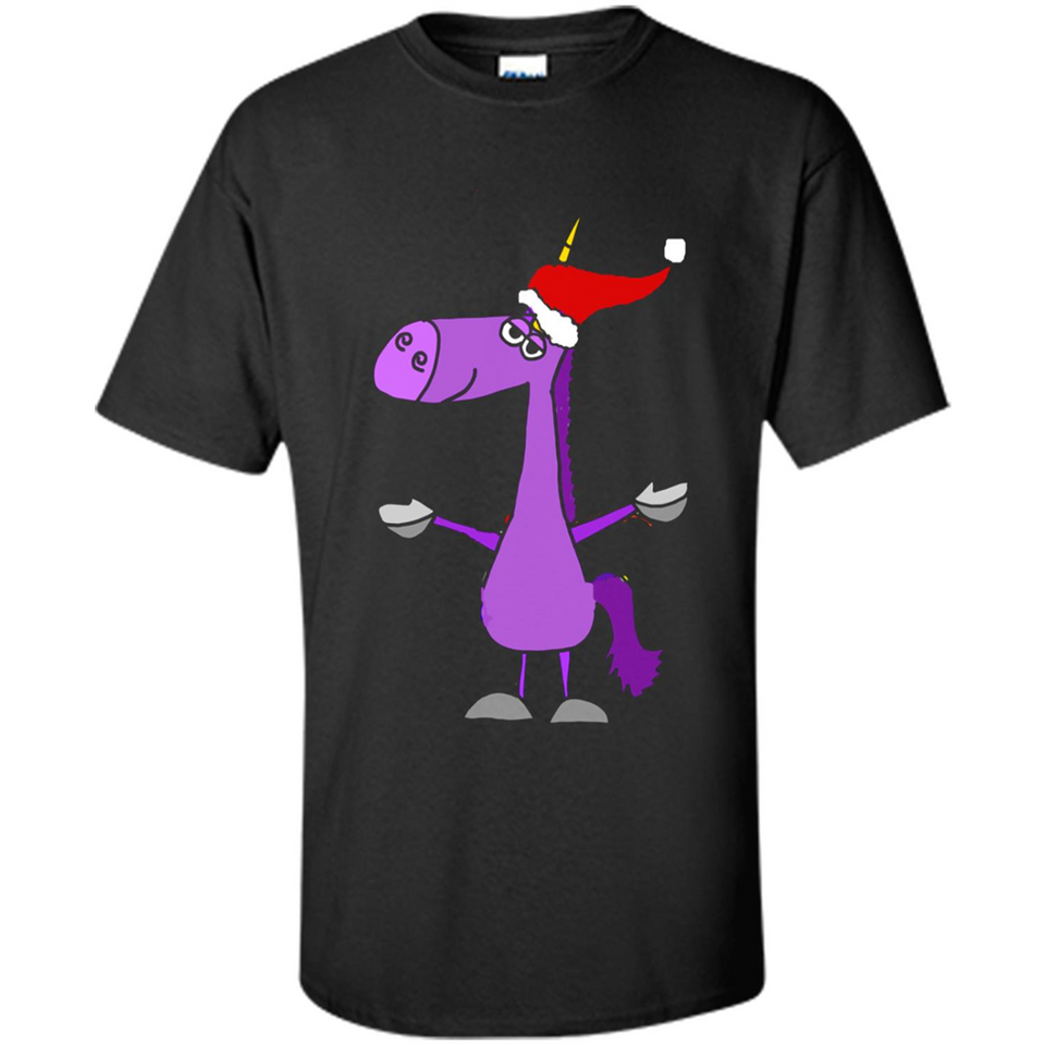 Funny Christmas Unicorn in Santa Hat - Shirt