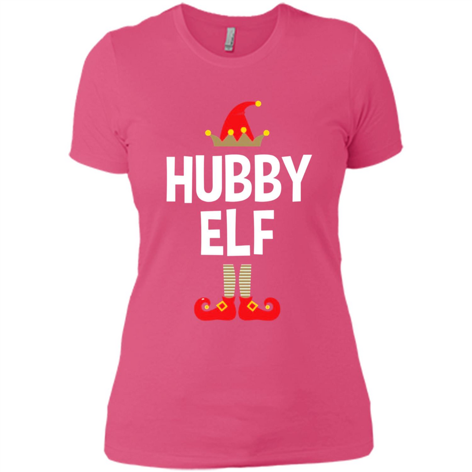 Hubby Elf Shirt - Family Matching Christmas Pajamas - Ladies' Boyfriend T-Shirt