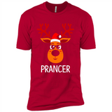 Prancer Reindeer Santa Claus Funny Xmas Holiday T-Shirt - Premium Short Sleeve T-Shirt