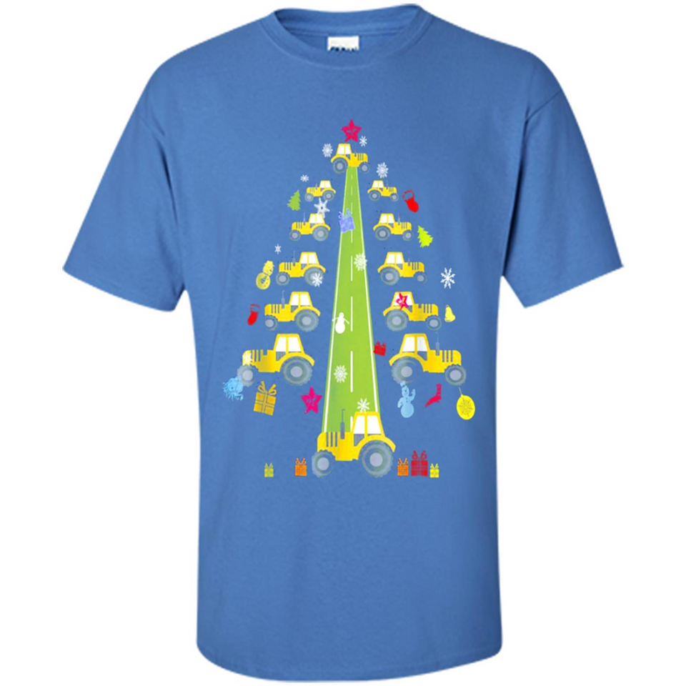 Tractor Car Christmas Tree T-shirt For Drivers