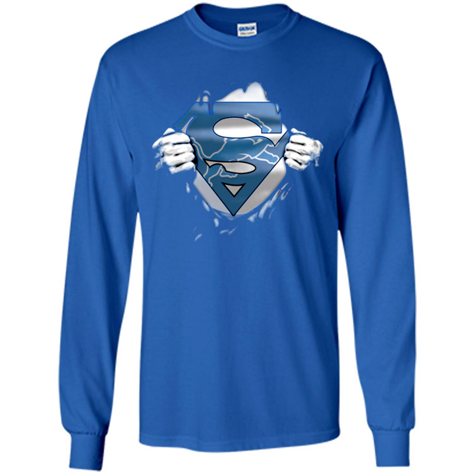 Detroit Lions And Superman Fans - Long Sleeve T-Shirt