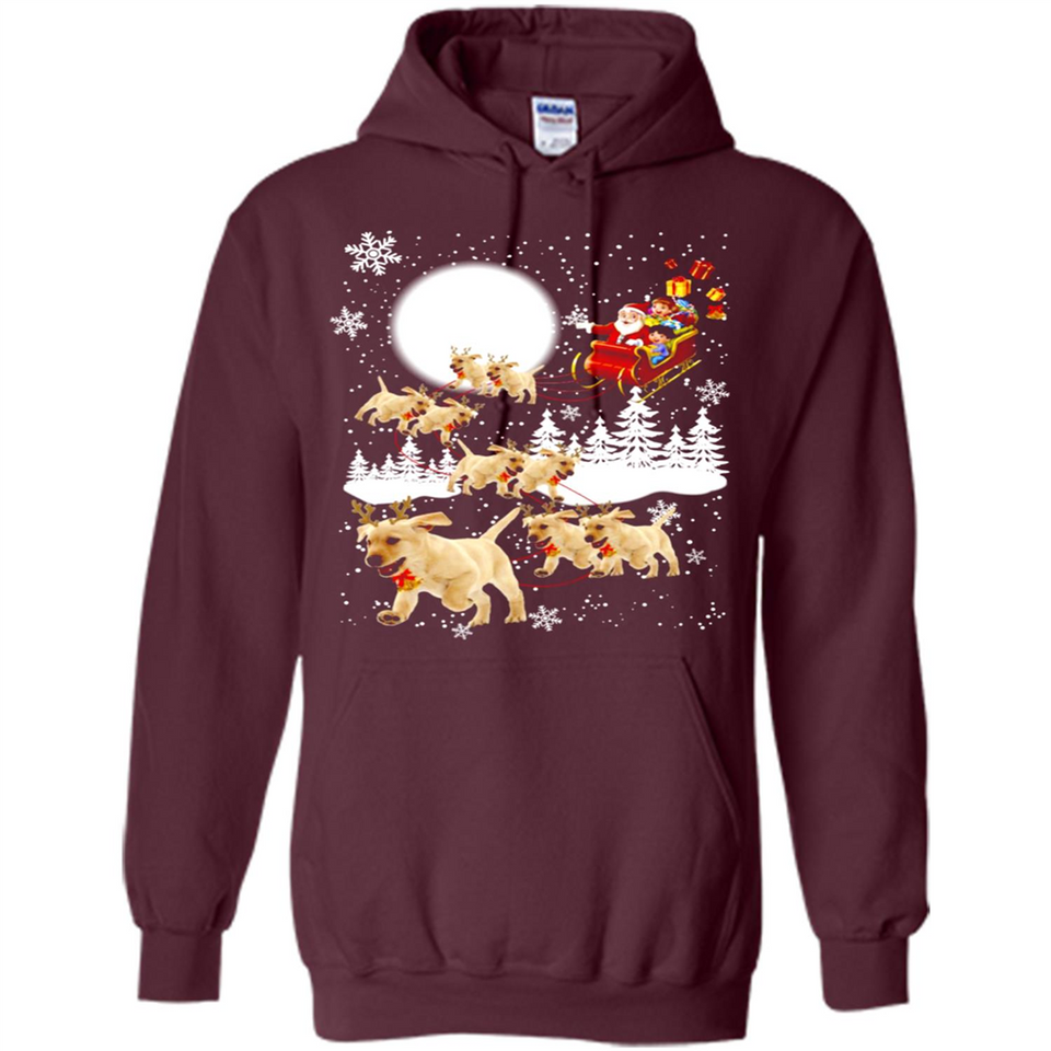 Christmas Santa Golden Retriever Sleigh For Labrador Retriever