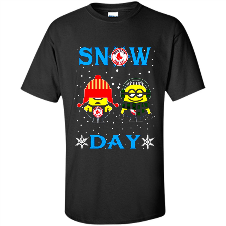 Snow Day Shirt For Boston Red Sox Vs Minion Fans pingpong