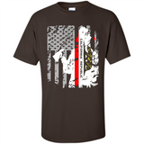Paradise California Firefighter Thin Red Line Funds Youth T-Shirt PINGPONG - Shirt