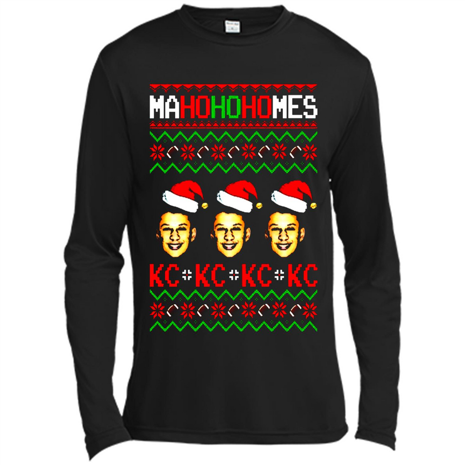 Patrick Mahomes Ma Ho Ho Homes Christmas sweatshirt PINGPONG - Canvas Long Sleeve T-Shirt