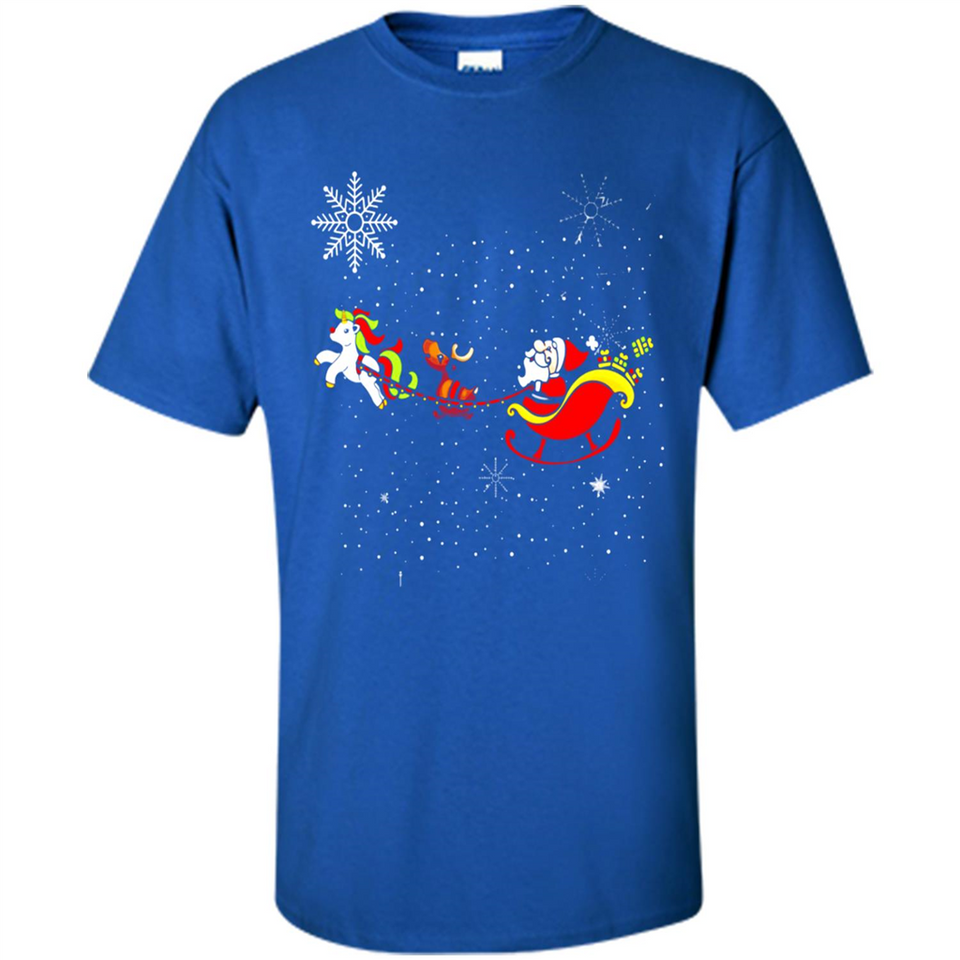 Christmas Unicorn Rudolph and Santa - Shirt