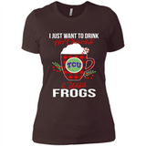I Just Want To Drink Hot Chocolate & Watch TCU Horned Frogs Ugly Christmas Sweater PINGPONG