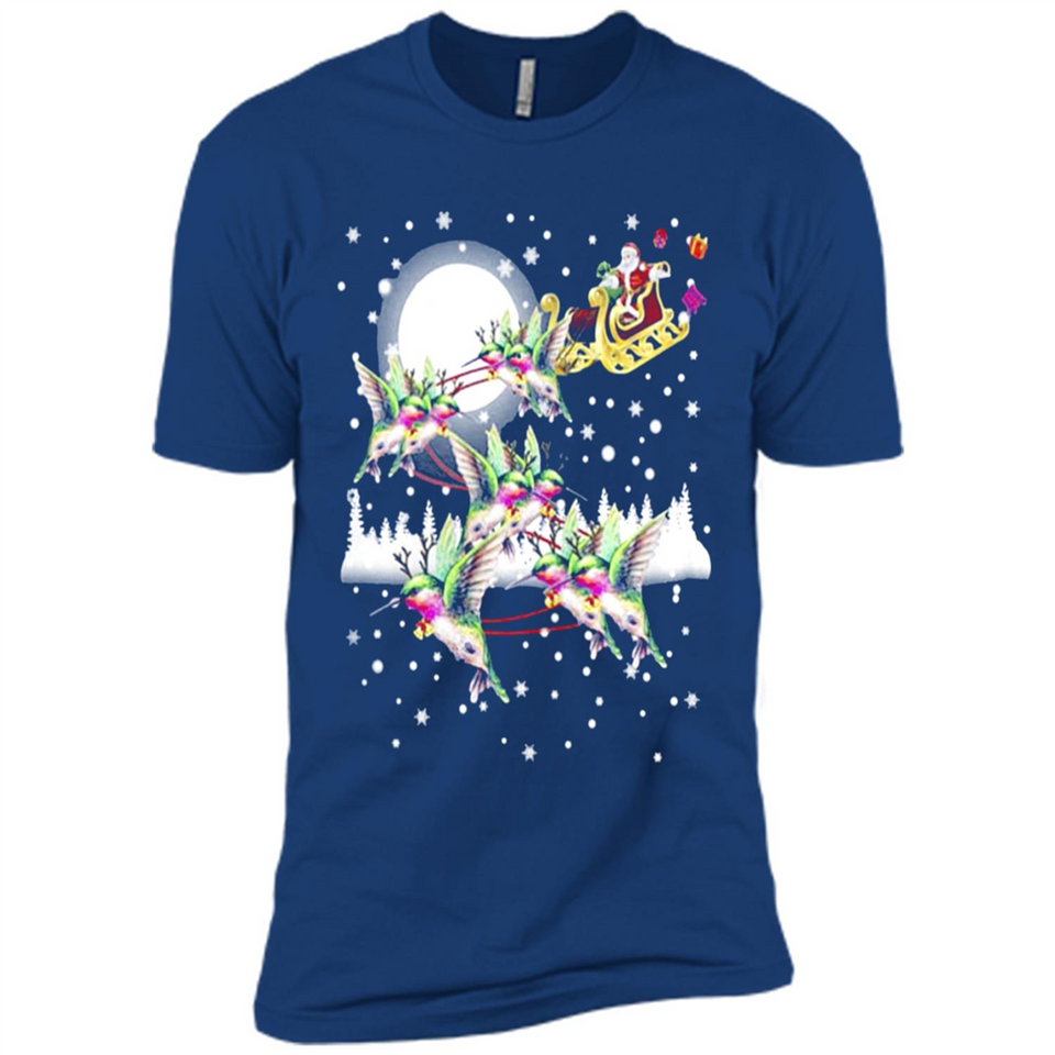 Hummingbird Santa Sleigh - Premium Short Sleeve T-Shirt