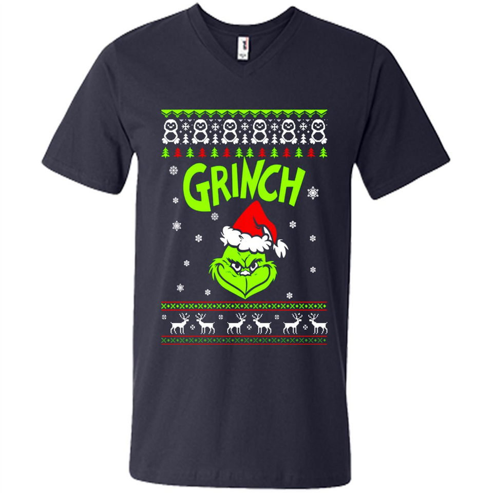 The Grinch Face Christmas - Men's V-Neck
