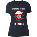 I Just Want To Drink Hot Chocolate & Watch Tennessee Titans Ugly Christmas Sweater PINGPONG