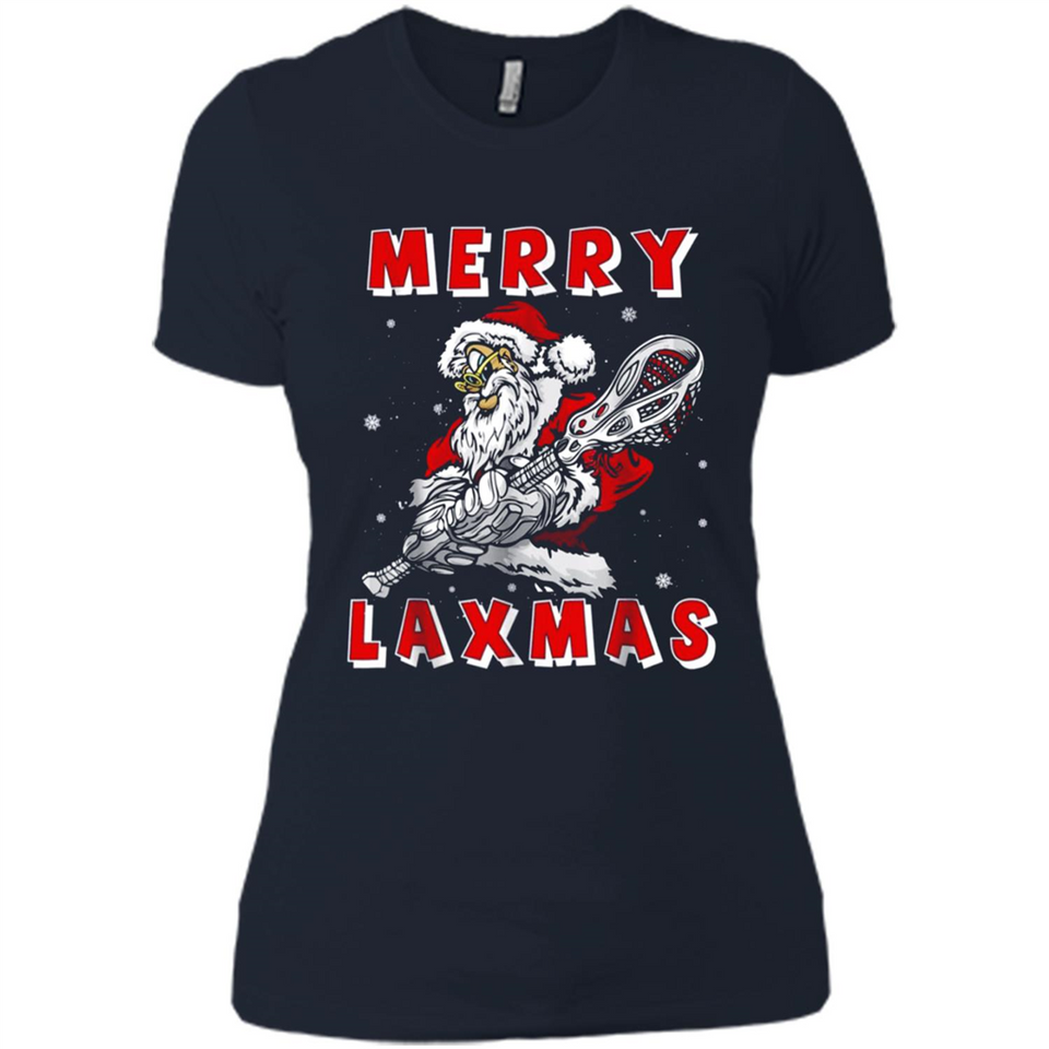 Lacrosse Merry Laxmas Santa - Ladies' Boyfriend T-Shirt