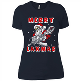 Lacrosse Merry Laxmas Santa - Ladies' Boyfriend T-Shirt
