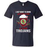 I Just Want To Drink Hot Chocolate & Watch USC Trojans Ugly Christmas Sweater PINGPONG