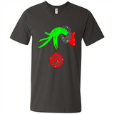 Christmas The Grinch Hand Holding Hippie Ornament - Men's V-Neck