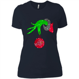 GRINCH HAND HOLDING ATLANTA BRAVES GLITTER CHRISTMAS PINGPONG