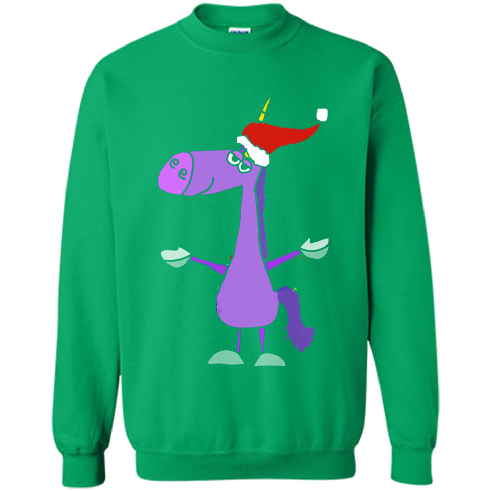 Funny Christmas Unicorn in Santa Hat - Sweatshirt