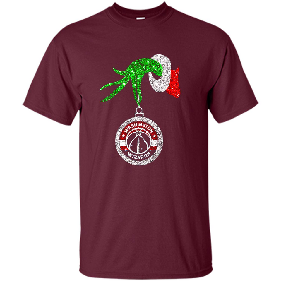 Funny Washington Wizards Glitter Grinch Monogram Ornament Christmas - Shirt