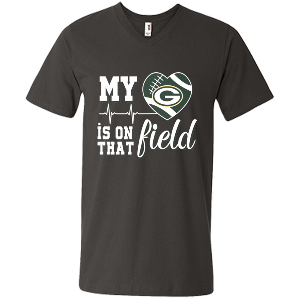 Green Bay Packers Football My Heart is on that Field - Men's V-Neck