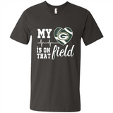 Green Bay Packers Football My Heart is on that Field - Men's V-Neck