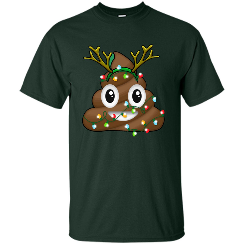 Reindeer Poop Emoji Cute Merry Christmas T-Shirt - Shirt
