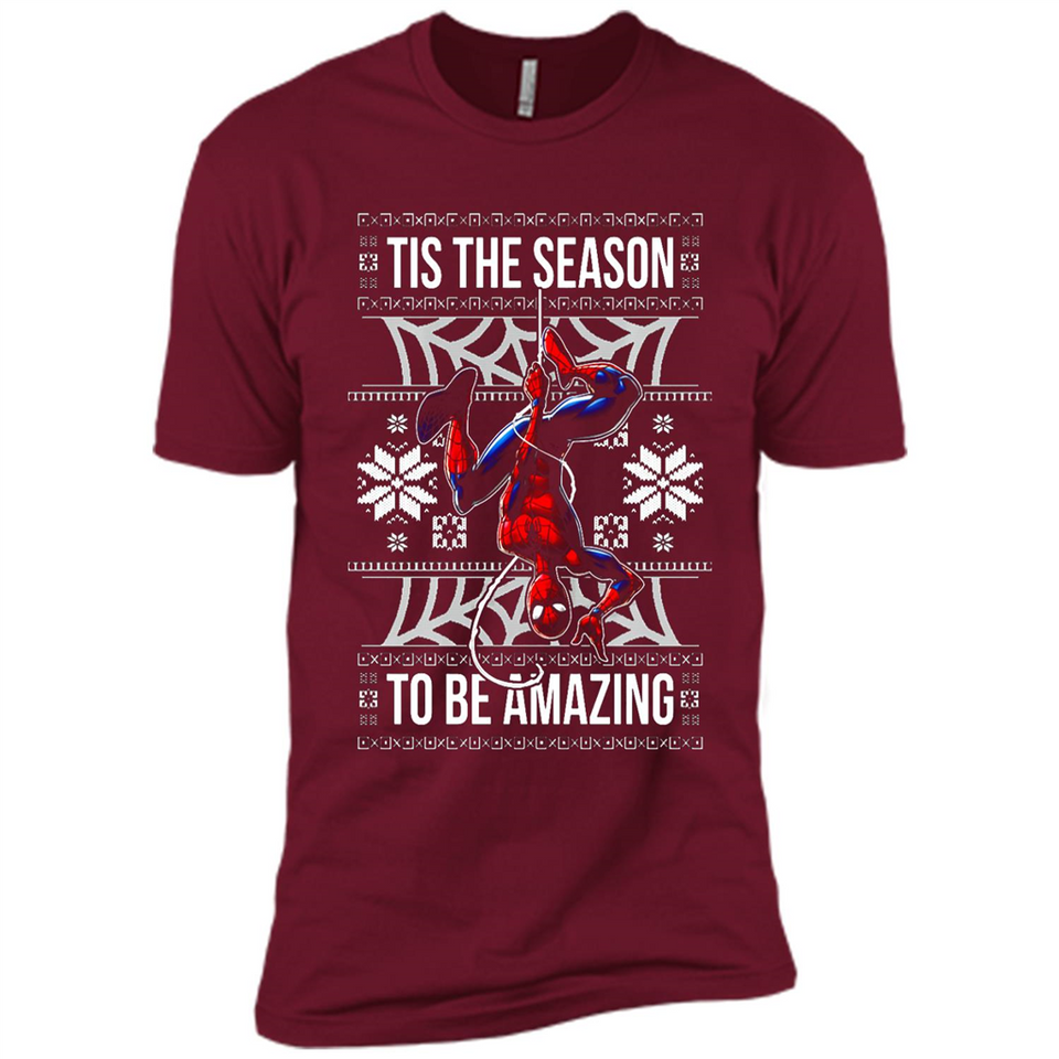Marvel Spider Man Tis The Season To Be Amazing Ugly Christmas Mug PINGPONG - Premium Short Sleeve T-Shirt
